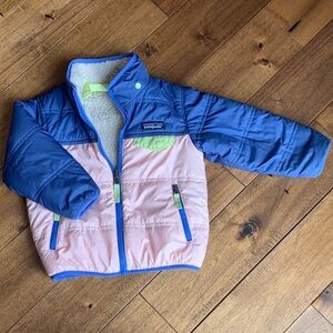 Patagonia Kids Blue and Pink Puffer Jacket - Reversible!